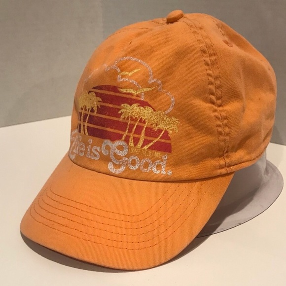 Life Is Good Accessories - Life is Good Orange Baseball Cap Palm Trees